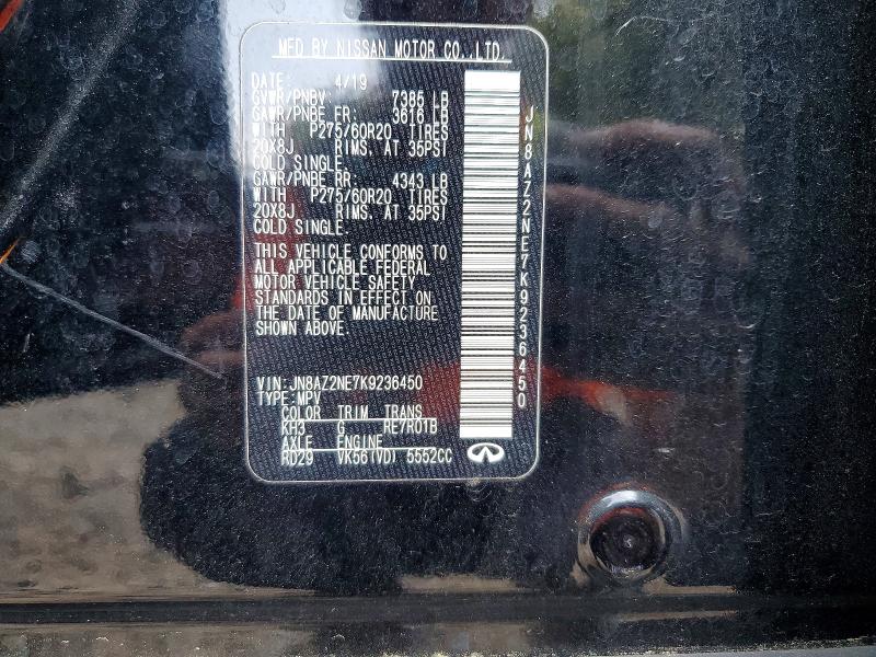 Aukcja sprzedaży 2019 Infiniti Qx80, vin: JN8AZ2NE7K9236450, numer aukcji: 67934876