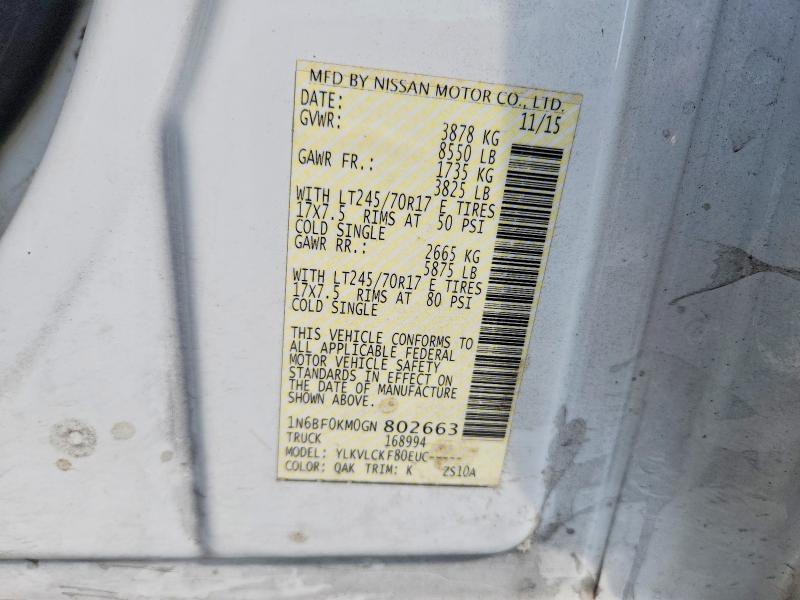 Продаж на аукціоні авто 2016 Nissan Nv, vin: 1N6BF0KM0GN802663, номер лоту: 67204316