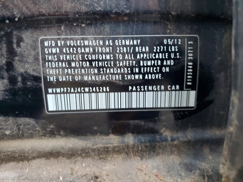 Продаж на аукціоні авто 2012 Volkswagen Golf, vin: WVWPF7AJ4CW345286, номер лоту: 68626476