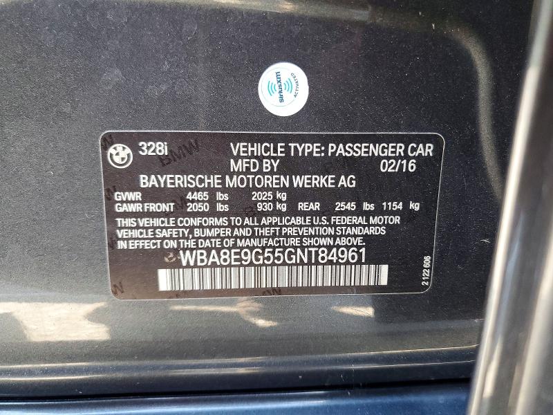 Aukcja sprzedaży 2016 Bmw 328, vin: WBA8E9G55GNT84961, numer aukcji: 69916196