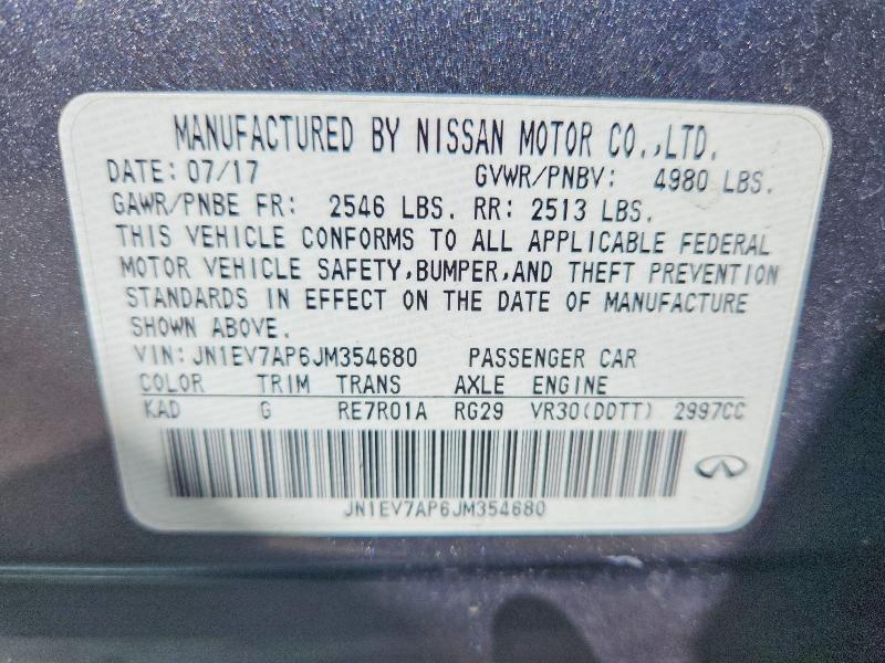 68302496 :رقم المزاد ، JN1EV7AP6JM354680 vin ، 2018 Infiniti Q50 مزاد بيع