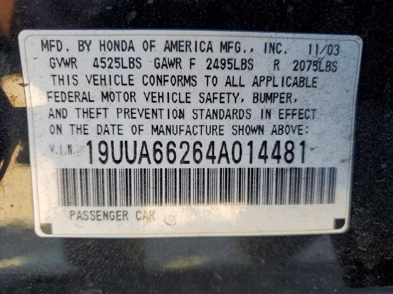 2004 Acura Tl მანქანა იყიდება აუქციონზე, vin: 19UUA66264A014481, აუქციონის ნომერი: 67523796