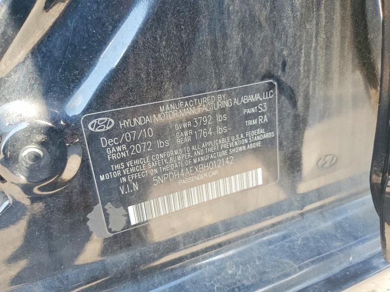 2011 Hyundai Elantra მანქანა იყიდება აუქციონზე, vin: 5NPDH4AEXBH012142, აუქციონის ნომერი: 67506576