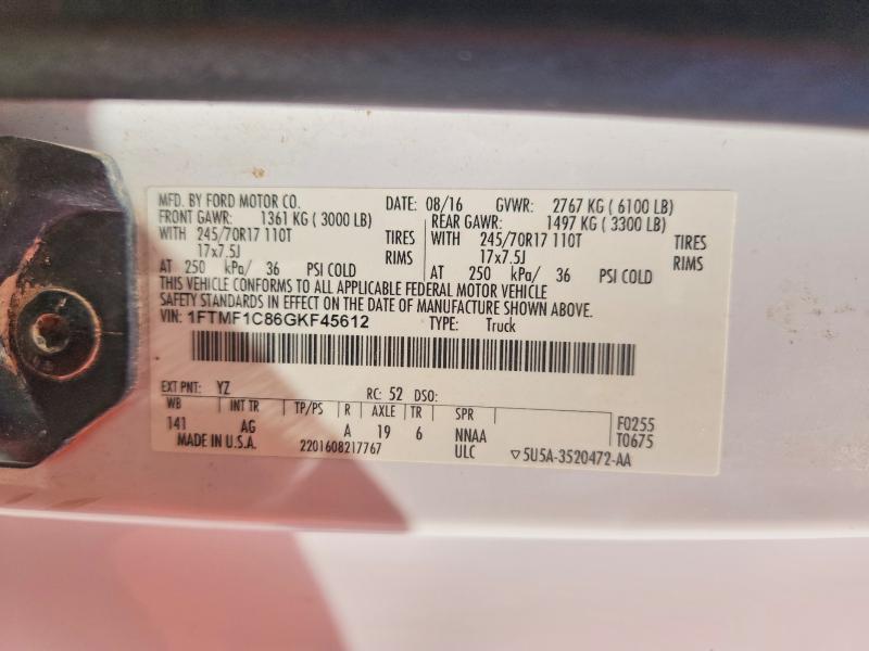 Продаж на аукціоні авто 2016 Ford F150, vin: 1FTMF1C86GKF45612, номер лоту: 70842056