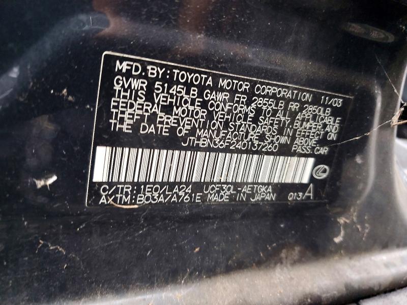 Продажа на аукционе авто 2004 Lexus Ls, vin: JTHBN36F240137260, номер лота: 69693906