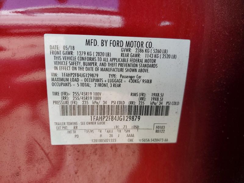 Продаж на аукціоні авто 2018 Ford Taurus, vin: 1FAHP2F84JG129879, номер лоту: 68103556