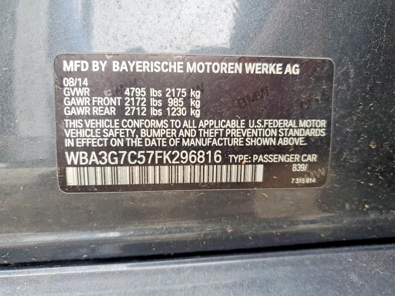 69979856 :رقم المزاد ، WBA3G7C57FK296816 vin ، 2015 Bmw 328 مزاد بيع