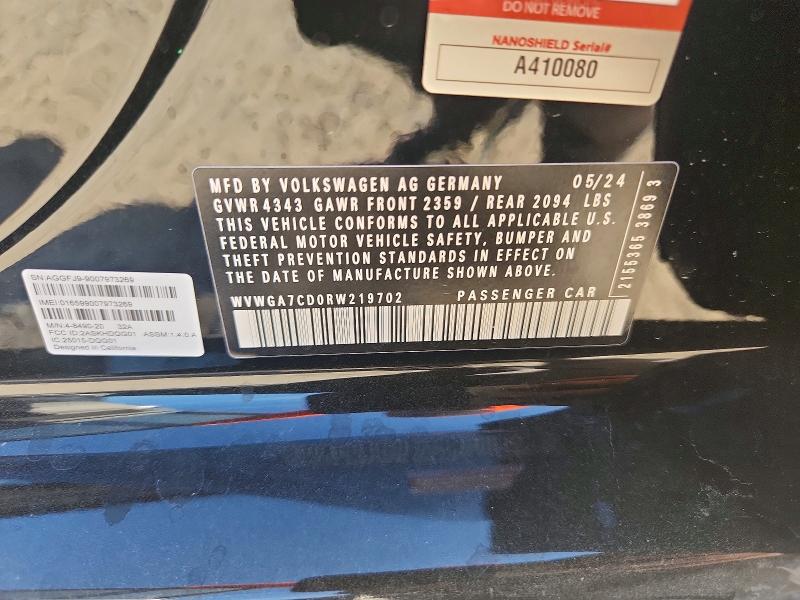 Aukcja sprzedaży 2024 Volkswagen Gti, vin: WVWGA7CD0RW219702, numer aukcji: 71073476