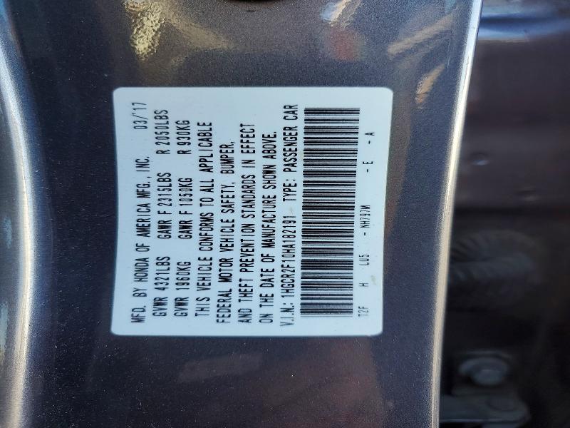 Aukcja sprzedaży 2017 Honda Accord, vin: 1HGCR2F10HA182191, numer aukcji: 71223616