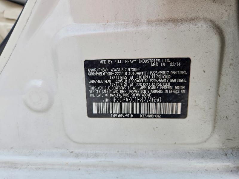 2014 Subaru Xv Crosstrek მანქანა იყიდება აუქციონზე, vin: JF2GPAKC1E8274650, აუქციონის ნომერი: 69622836