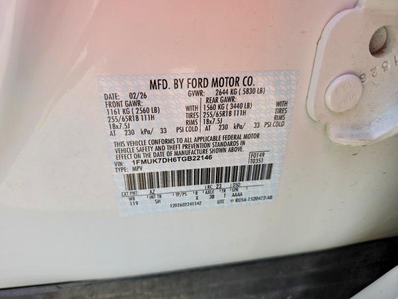 69913426 :رقم المزاد ، 1FMUK7DH6TGB22146 vin ، 2026 Ford Explorer مزاد بيع