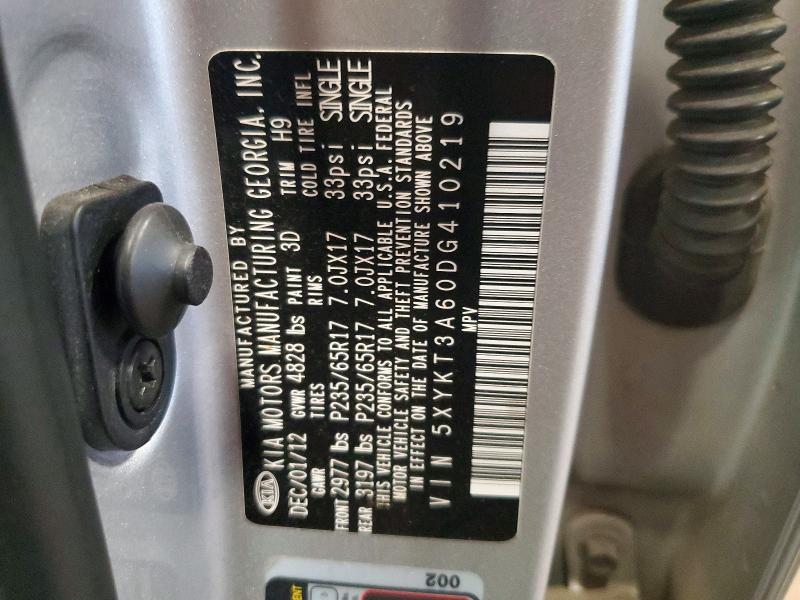 Продажа на аукционе авто 2013 Kia Sorento, vin: 5XYKT3A60DG410219, номер лота: 66811936