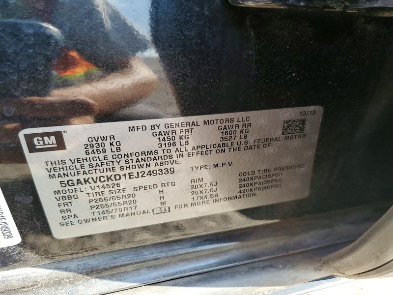 69410826 :رقم المزاد ، 5GAKVCKD1EJ249339 vin ، 2014 Buick Enclave مزاد بيع