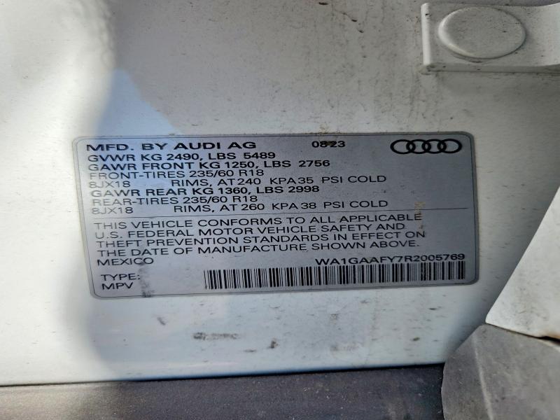71080346 :رقم المزاد ، WA1GAAFY7R2005769 vin ، 2024 Audi Q5 مزاد بيع