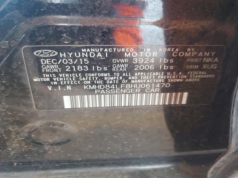 2017 Hyundai Elantra მანქანა იყიდება აუქციონზე, vin: KMHD84LF8HU061470, აუქციონის ნომერი: 67352756