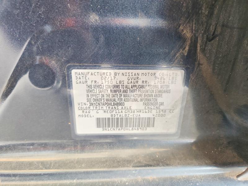 Продажа на аукционе авто 2017 Nissan Versa, vin: 3N1CN7AP0HL848903, номер лота: 67414516