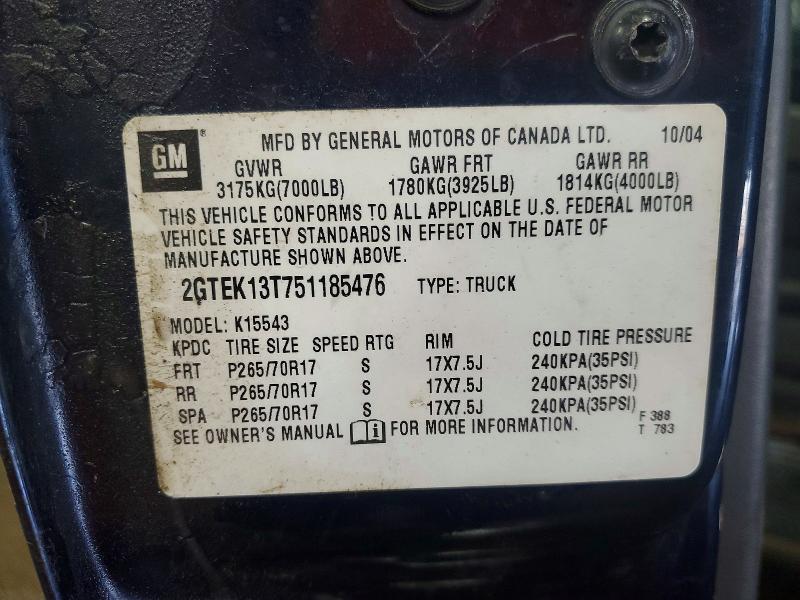2005 Gmc New Sierra მანქანა იყიდება აუქციონზე, vin: 2GTEK13T751185476, აუქციონის ნომერი: 67799966