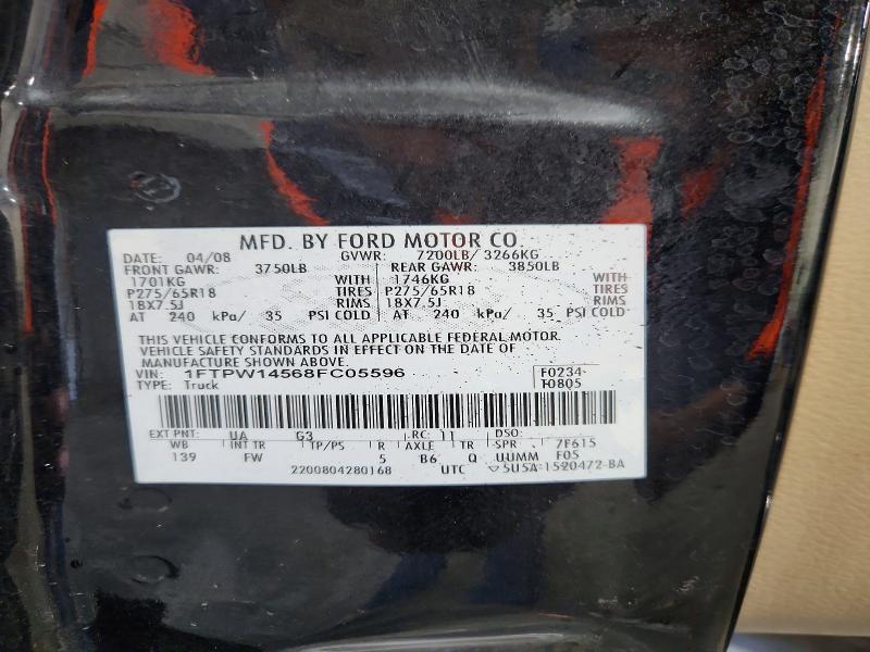 Aukcja sprzedaży 2008 Ford F150, vin: 1FTPW14568FC05596, numer aukcji: 70536826