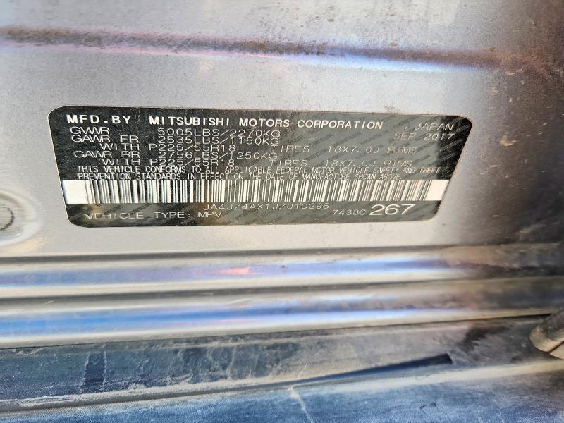 67545676 :رقم المزاد ، JA4JZ4AX1JZ010296 vin ، 2018 Mitsubishi Outlander مزاد بيع