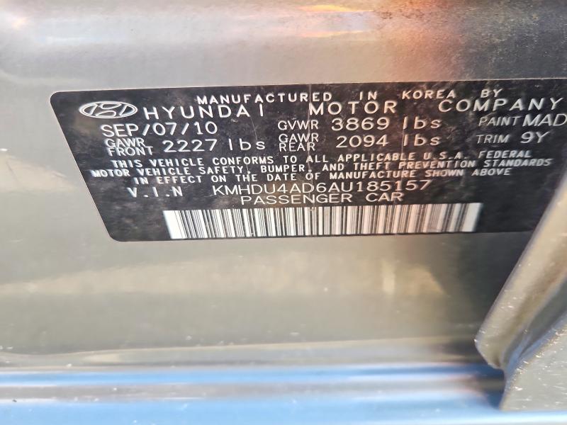 Aukcja sprzedaży 2010 Hyundai Elantra, vin: KMHDU4AD6AU185157, numer aukcji: 67122446
