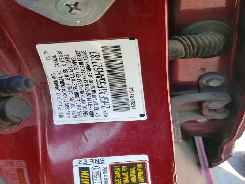 Продаж на аукціоні авто 2010 Honda Civic, vin: 2HGFA1F55AH527787, номер лоту: 70293176