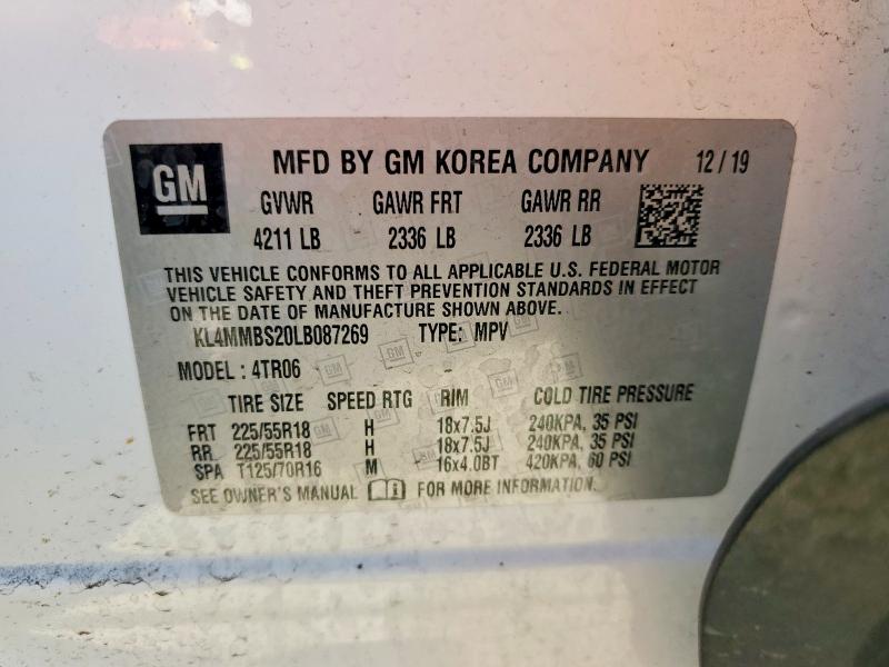 Aukcja sprzedaży 2020 Buick Encore Gx, vin: KL4MMBS20LB087269, numer aukcji: 67728666