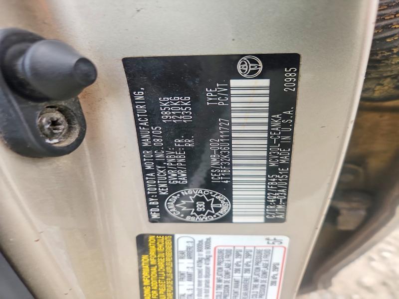 Продажа на аукционе авто 2006 Toyota Camry, vin: 4T1BF32K36U111727, номер лота: 68629126
