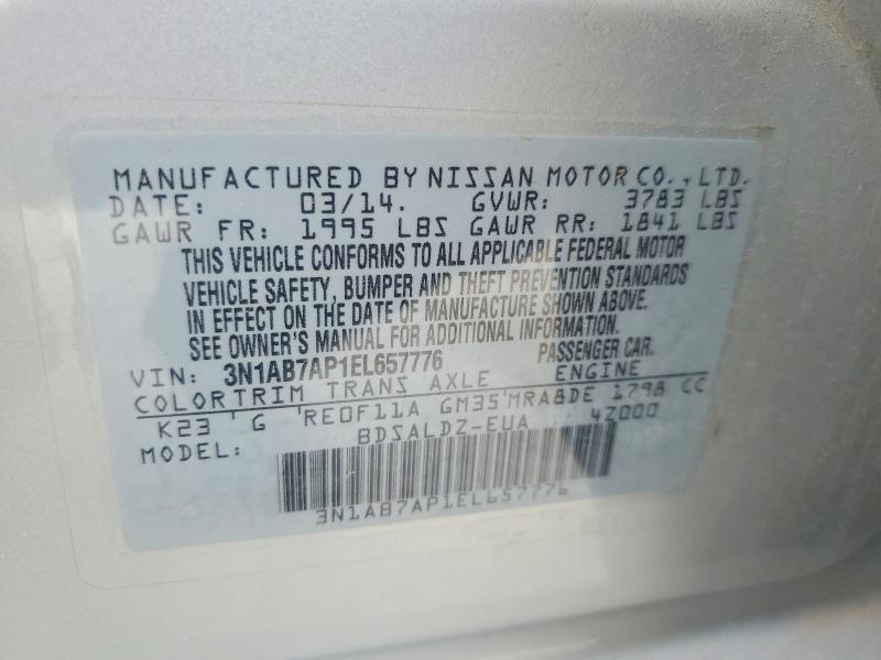 Aukcja sprzedaży 2014 Nissan Sentra, vin: 3N1AB7AP1EL657776, numer aukcji: 70311116