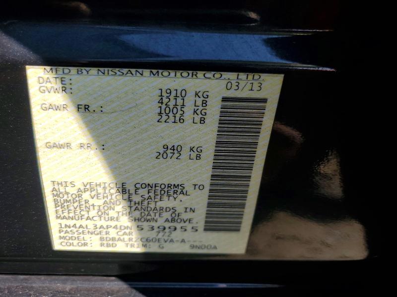 69025896 :رقم المزاد ، 1N4AL3AP4DN539955 vin ، 2013 Nissan Altima مزاد بيع