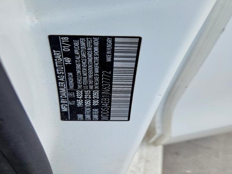 70296596 :رقم المزاد ، WDDSJ4EB1JN637772 vin ، 2018 Mercedes-benz Cla مزاد بيع