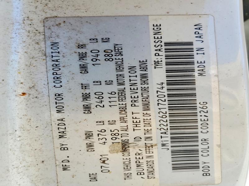 70903006 :رقم المزاد ، JM1TA222621720744 vin ، 2002 Mazda Millenia مزاد بيع
