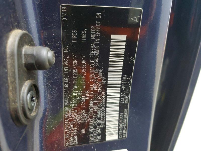 Продажа на аукционе авто 2019 Toyota Sienna, vin: 5TDZZ3DC0KS998959, номер лота: 69585916