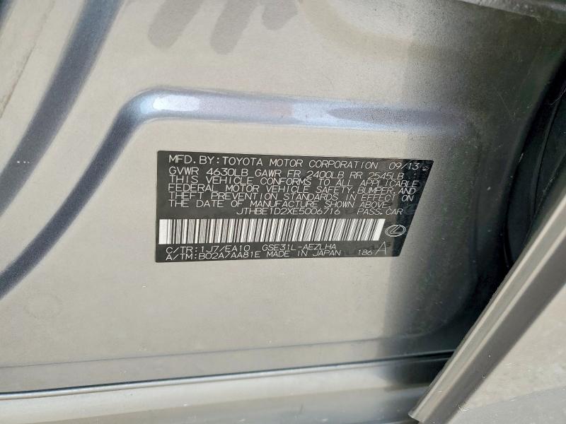 Продаж на аукціоні авто 2014 Lexus Is, vin: JTHBE1D2XE5006716, номер лоту: 67897596
