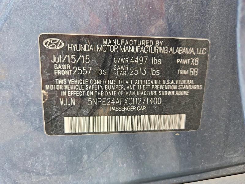 2016 Hyundai Sonata მანქანა იყიდება აუქციონზე, vin: 5NPE24AFXGH271400, აუქციონის ნომერი: 67387056
