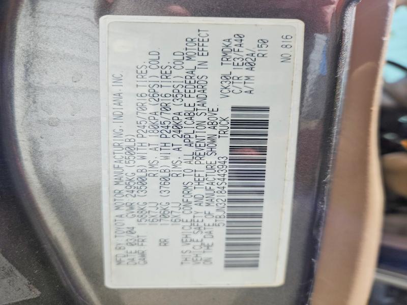 2004 Toyota Tundra მანქანა იყიდება აუქციონზე, vin: 5TBJN32184S443943, აუქციონის ნომერი: 70118866