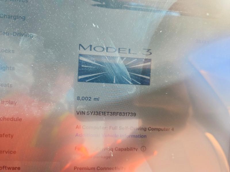 Aukcja sprzedaży 2024 Tesla Model 3, vin: 5YJ3E1ET3RF831739, numer aukcji: 66475596