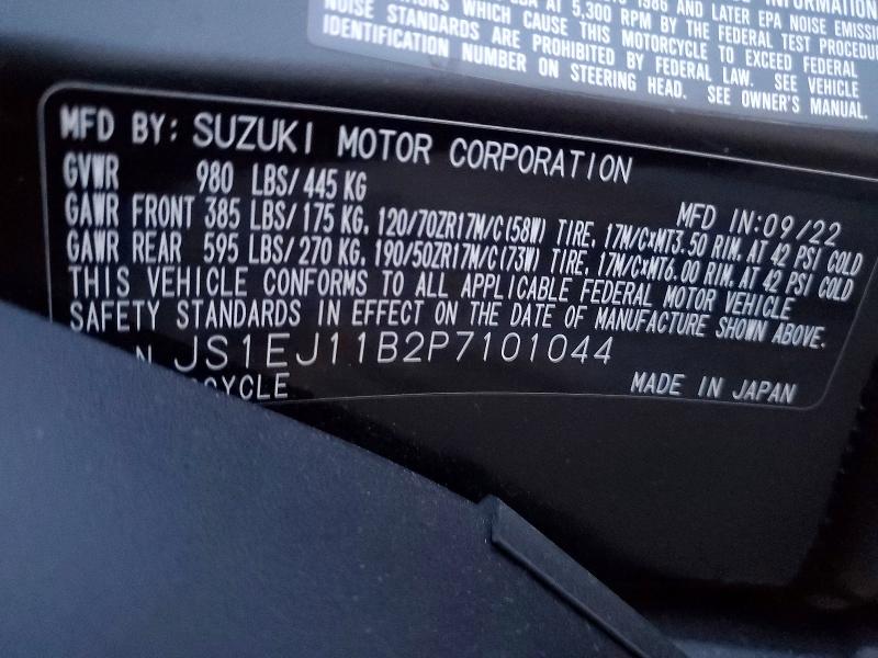 Продаж на аукціоні авто 2023 Suzuki Gsx1300, vin: JS1EJ11B2P7101044, номер лоту: 69363646