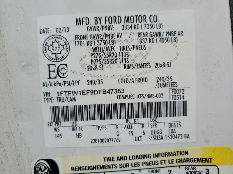 Aukcja sprzedaży 2013 Ford F150, vin: 1FTFW1EF9DFB47383, numer aukcji: 69319126