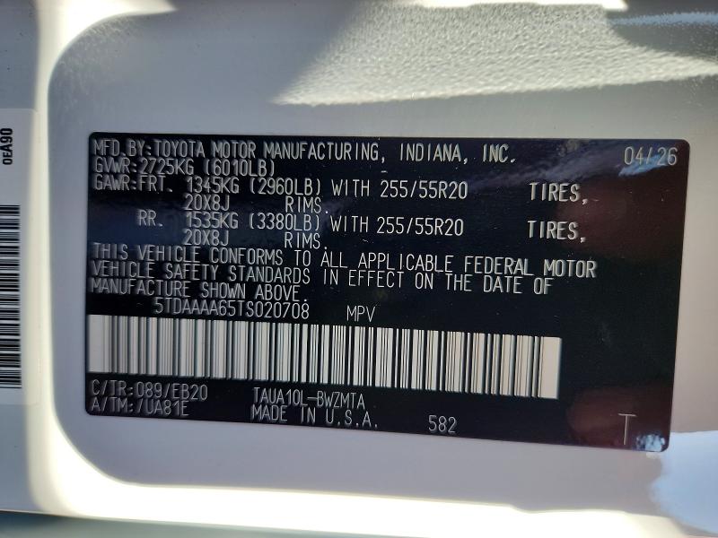 Auction sale of the 2026 Lexus Tx 350, vin: 5TDAAAA65TS020708, lot number: 68894816