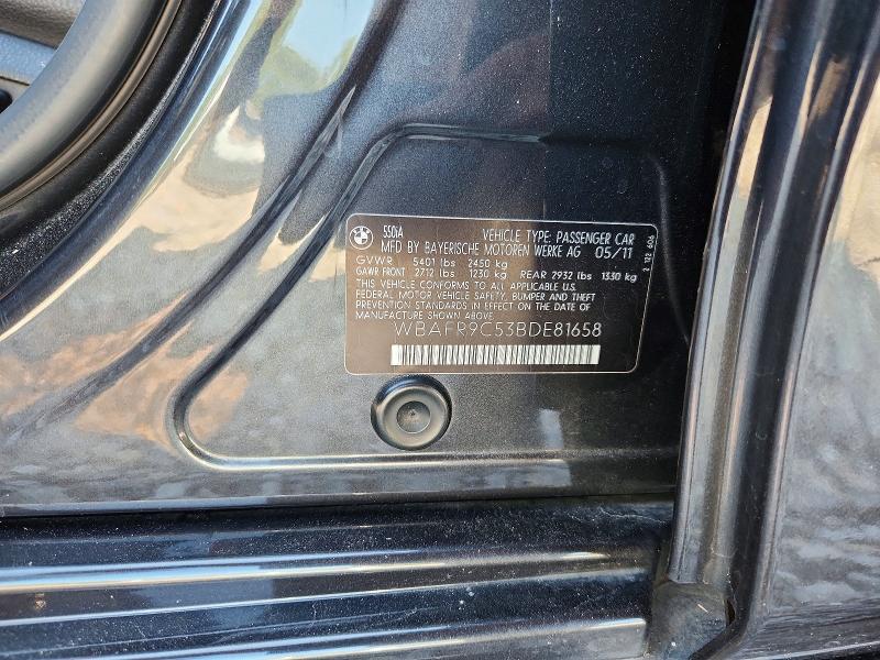 Продаж на аукціоні авто 2011 Bmw 550, vin: WBAFR9C53BDE81658, номер лоту: 66355476