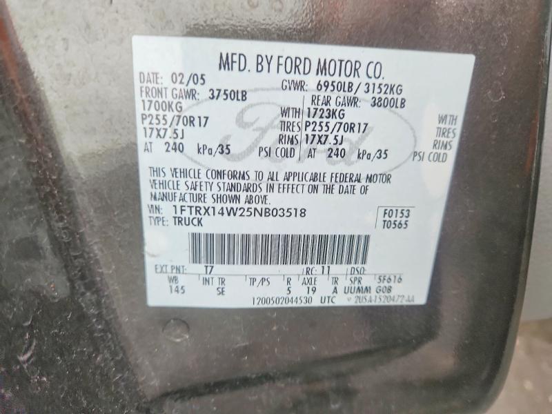 68856176 :رقم المزاد ، 1FTRX14W25NB03518 vin ، 2005 Ford F150 مزاد بيع