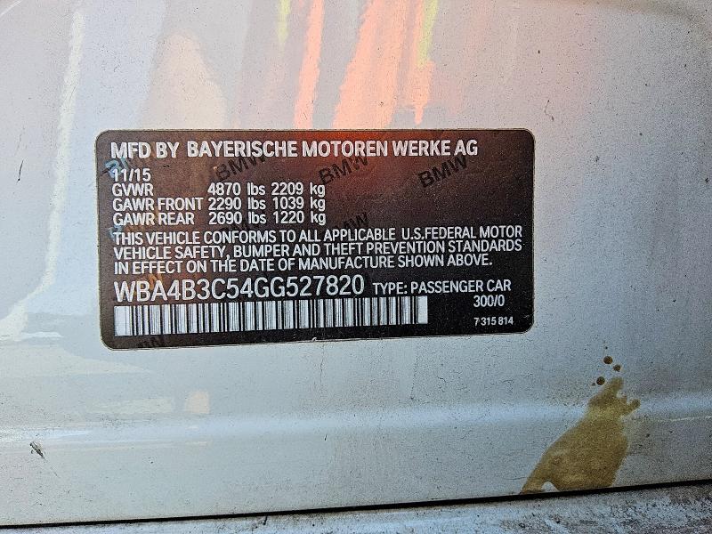 67911096 :رقم المزاد ، WBA4B3C54GG527820 vin ، 2016 Bmw 435 مزاد بيع
