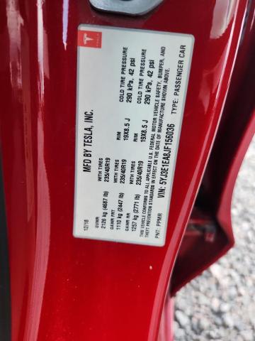 68571046 :رقم المزاد ، 5YJ3E1EA8JF156036 vin ، 2018 Tesla Model 3 مزاد بيع