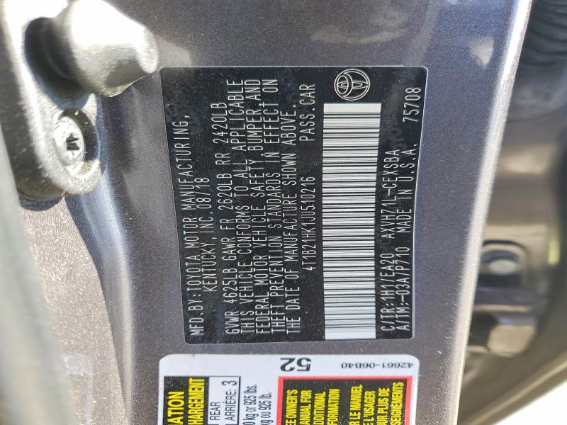 2018 Toyota Camry Hybrid მანქანა იყიდება აუქციონზე, vin: 4T1B21HK1JU510216, აუქციონის ნომერი: 70810866