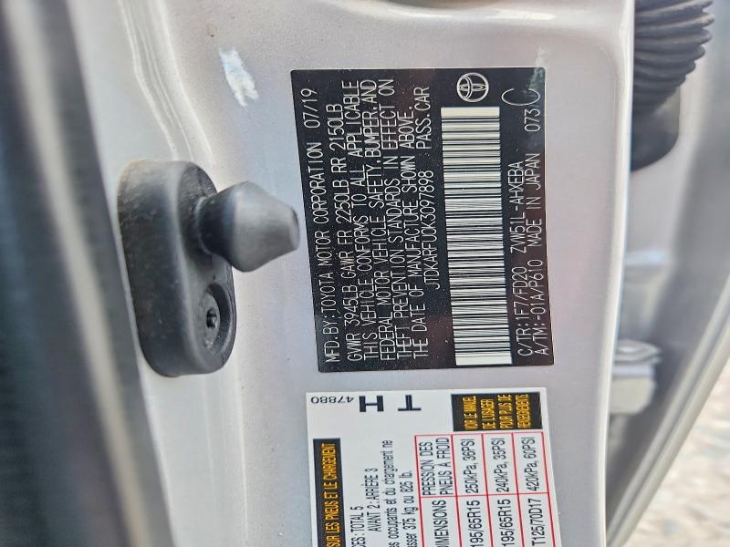 69757556 :رقم المزاد ، JTDKARFU0K3097898 vin ، 2019 Toyota Prius مزاد بيع