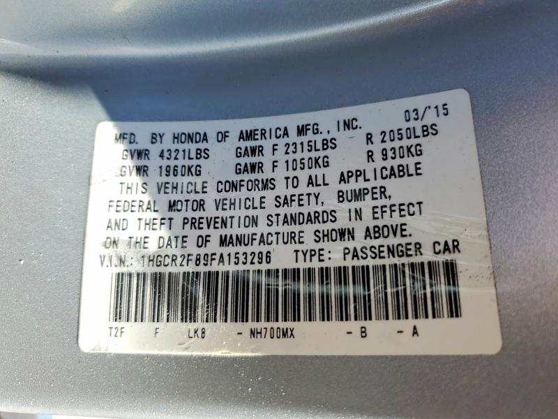 Aukcja sprzedaży 2015 Honda Accord, vin: 1HGCR2F89FA153296, numer aukcji: 68324836