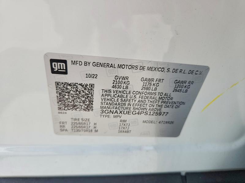 Продажа на аукционе авто 2023 Chevrolet Equinox, vin: 3GNAXUEG4PS125977, номер лота: 70982096