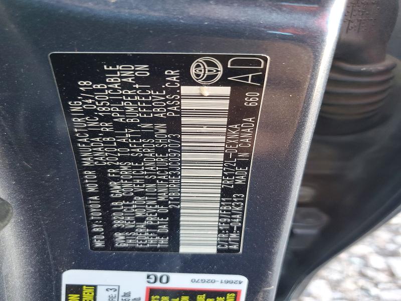 Aukcja sprzedaży 2018 Toyota Corolla, vin: 2T1BURHE3JC097073, numer aukcji: 69380636