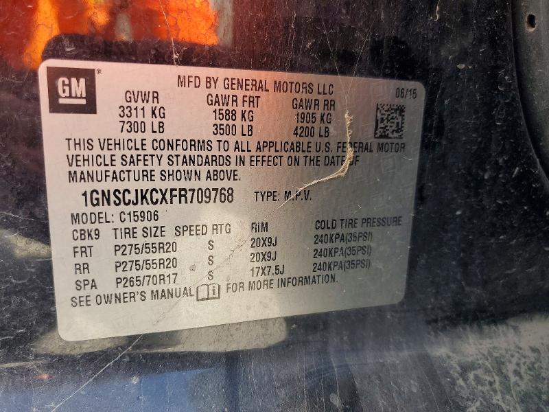 Продажа на аукционе авто 2015 Chevrolet Suburban, vin: 1GNSCJKCXFR709768        , номер лота: 68816146