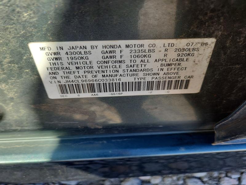 Aukcja sprzedaży 2006 Acura Tsx, vin: JH4CL96966C033816, numer aukcji: 68776616